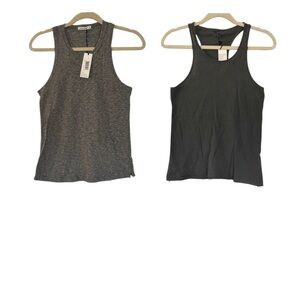 Unsubscribed Women’s Boy Tank Tops Size XS in Heather Gray and Faded Black NEW